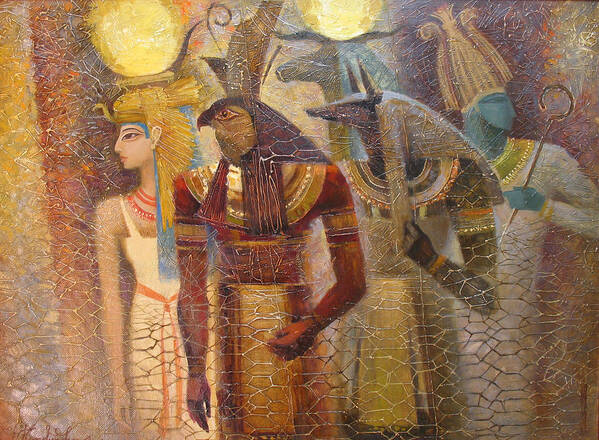 Osiris Art Print featuring the painting Beginnings. Gods of Ancient Egypt by Valentina Kondrashova
