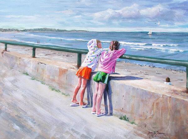 Seascape Art Print featuring the painting Best Friends by Laura Lee Zanghetti