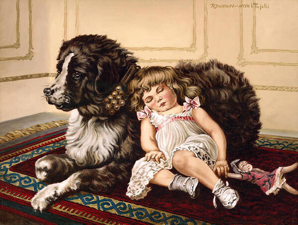 Victorian Art Print featuring the painting Best Friends by Richard De Wolfe
