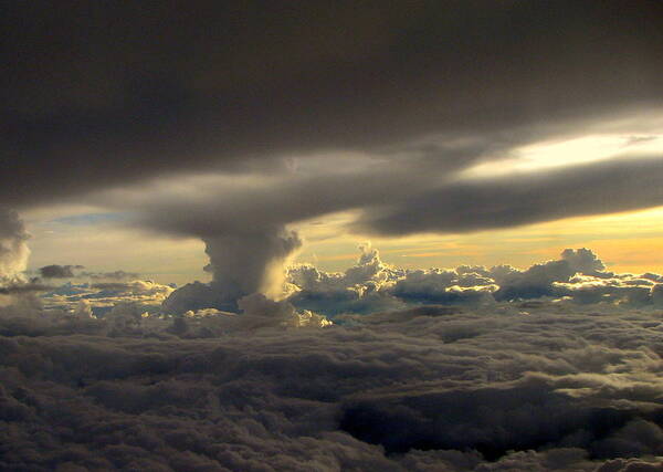 Clouds Art Print featuring the photograph Between Layers by T Guy Spencer