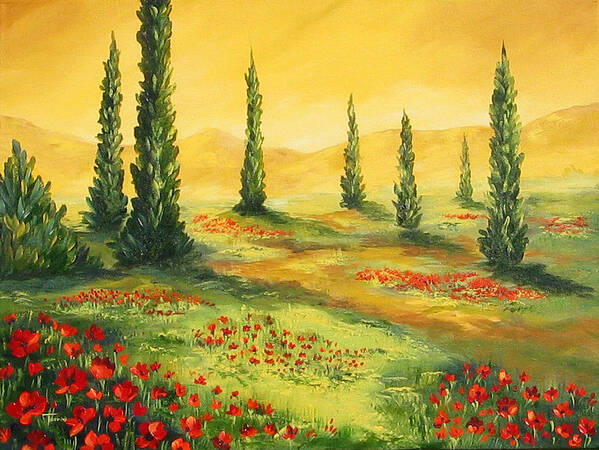 Tuscan Art Print featuring the painting Beyond the Tuscan Sun by Torrie Smiley