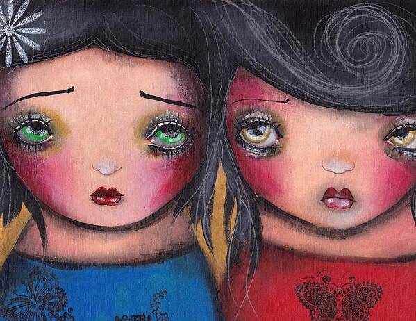 Angel Art Print featuring the painting BFF by Abril Andrade