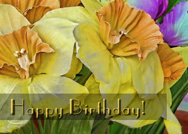 Flower Art Print featuring the digital art Birthday Card - General by Ken Krolikowski