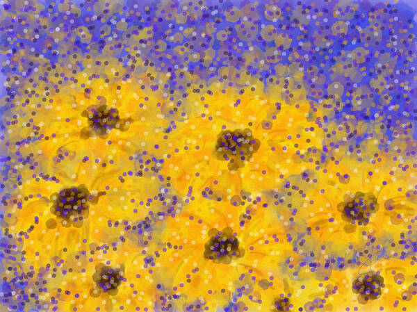 Black Eyed Susan Art Print featuring the digital art Black eyed susan by Cristina Stefan