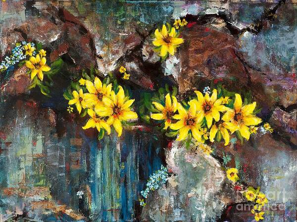 Black-eyed Susans Art Print featuring the painting Black-eyed Susans by Frances Marino
