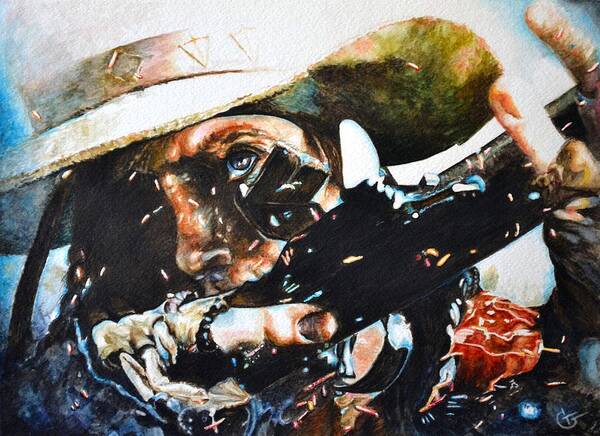 Western Paintings Art Print featuring the painting Black Powder by Traci Goebel