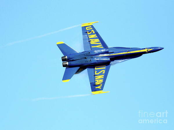 Blue Angels Art Print featuring the photograph Blue Angels with Wing Vapor by Wingsdomain Art and Photography