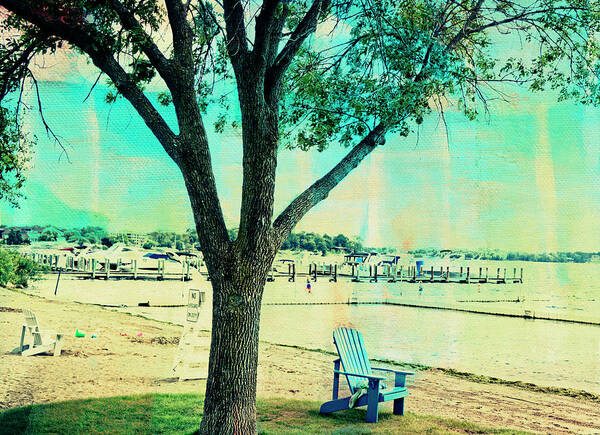  Art Print featuring the photograph Blue Beach Chair by Susan Stone