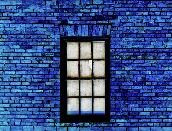 Blue Art Print featuring the digital art Blue Brick by Bob Geary