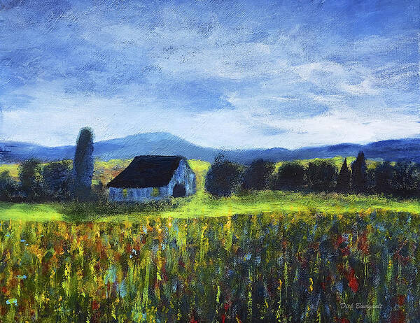 Barn Art Print featuring the painting Blue Ridge Valley by Dick Bourgault