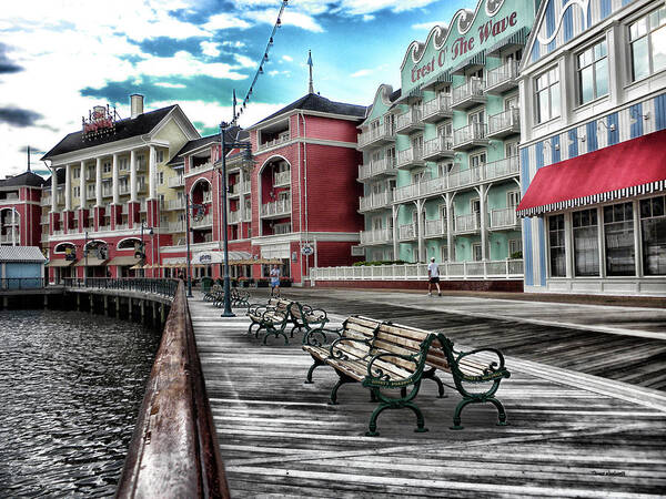 Boardwalk Art Print featuring the photograph Boardwalk Early Morning MP by Thomas Woolworth