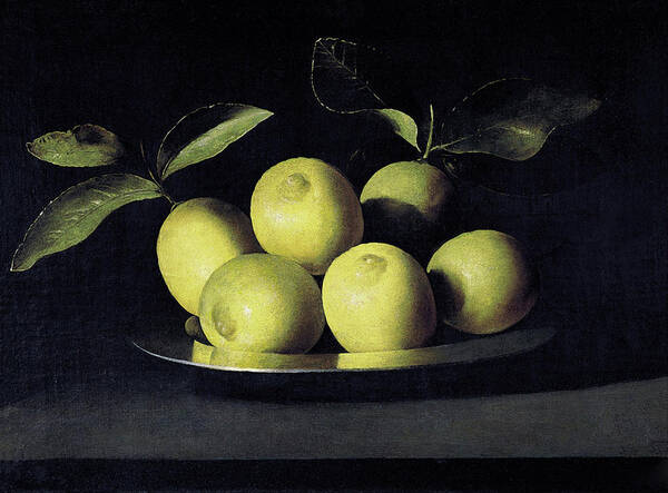 Lemons Art Print featuring the painting Bodegon de Limones by Juan de Zurbaran