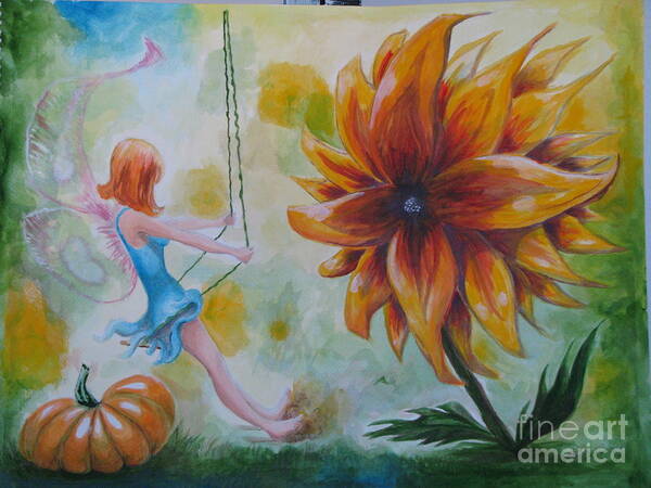 Fairies Art Print featuring the painting BOO by Patricia Kanzler