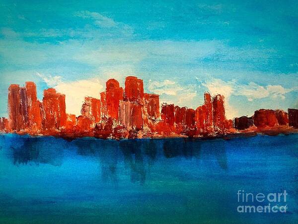 Boston Ma Art Print featuring the painting Boston Abstract by Anne Sands