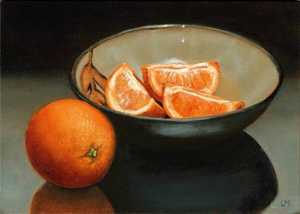 Oil Art Print featuring the painting Bowl of Oranges by Linda Merchant