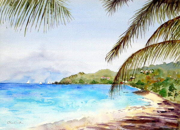 Beach Art Print featuring the painting Brewers Bay Beach by Diane Kirk
