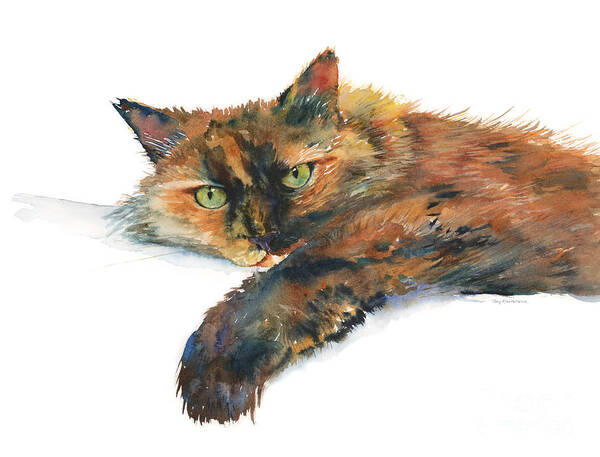 Cat Art Print featuring the painting Brina by Amy Kirkpatrick