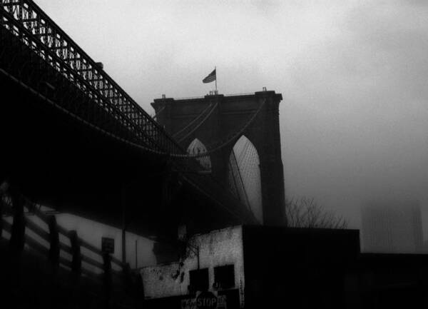 Brooklyn Bridge Art Print featuring the photograph Brooklyn Bridge Through the Windshield by Todd Fox