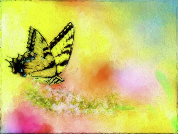 Butterfly Art Print featuring the painting Butterfly Love by Ches Black