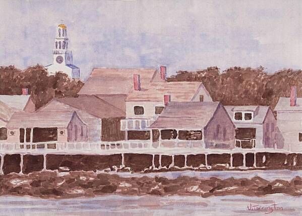 Wharf Art Print featuring the painting By The Wharf by Bill Torrington