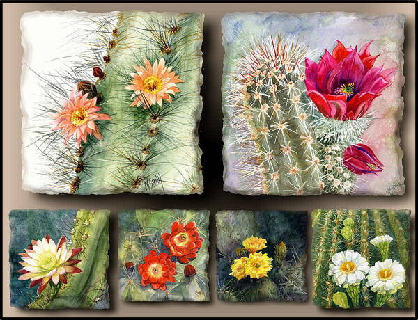 Cactus Art Print featuring the painting Cactus Collage 10 by Marilyn Smith