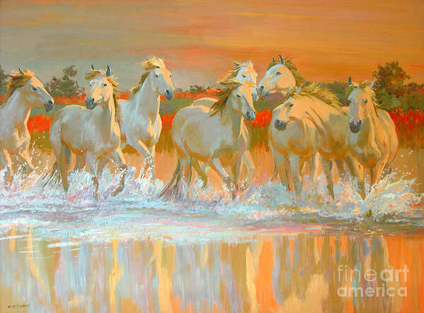 Wild; Horse Art Print featuring the painting Camargue by William Ireland