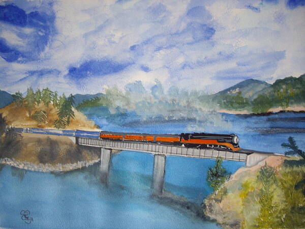 Canada Art Print featuring the painting Canada railway by Carole Robins