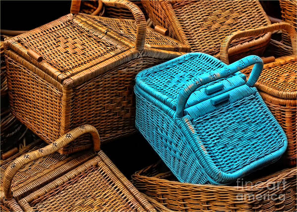 Baskets Art Print featuring the photograph Cane Baskets by Charuhas Images