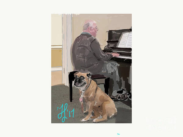 #servicedog Art Print featuring the painting Canine Composition by Francois Lamothe