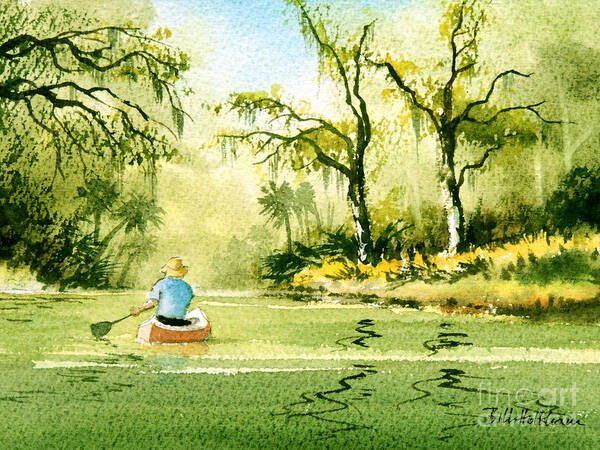 Canoeing Art Print featuring the painting Canoeing The Rivers Of Florida II by Bill Holkham