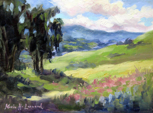 Carmel Art Print featuring the painting Carmel Valley Spring by Karin Leonard