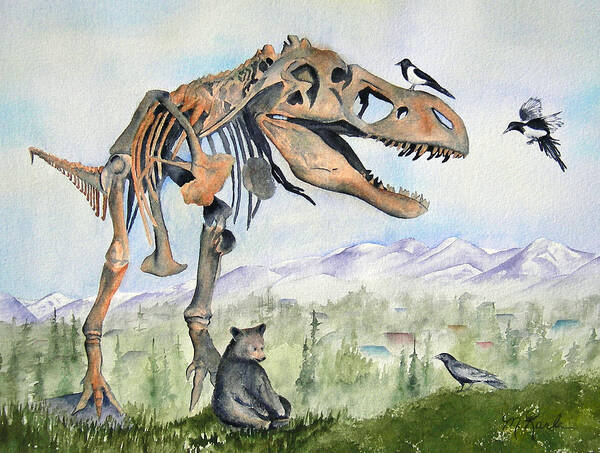Bears Art Print featuring the painting Carnivore Club by Marsha Karle
