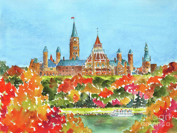 Impressionism Art Print featuring the painting Celebrating Canada 150 CAPS 20 by Pat Katz