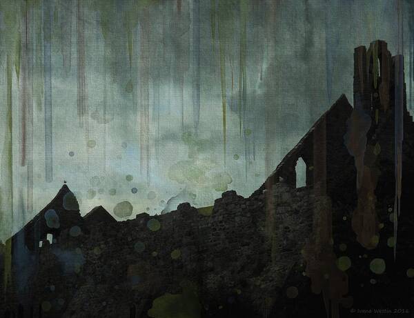 Celtic Ruin Art Print featuring the painting Celtic ruins by Ivana Westin