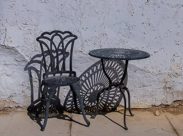 Chair Art Print featuring the photograph Chair and Table by Mike Ronnebeck