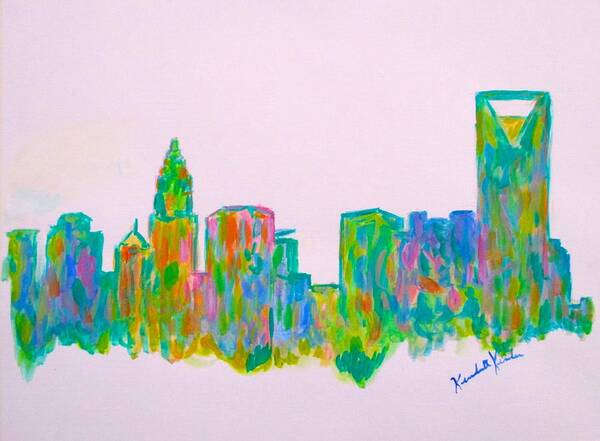 City Paintings Art Print featuring the painting Charlotte Flip by Kendall Kessler