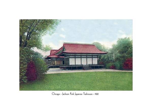 Detroit Art Print featuring the digital art Chicago - Japanese Tea Houses - Jackson Park - 1912 by John Madison