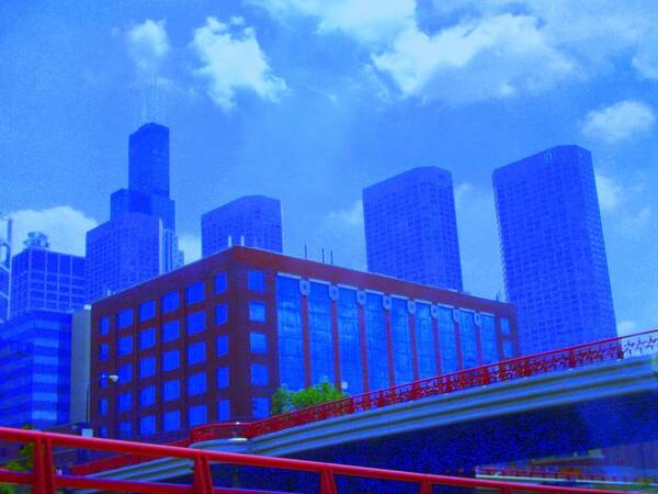 Cityscape Art Print featuring the photograph Chicago the city of blues by Julie Lueders 