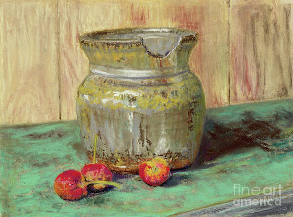 Pastel Art Print featuring the pastel Chipped Pot by Vicki Baun Barry