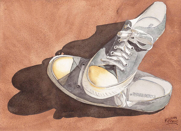 Shoes Art Print featuring the painting Chucks by Ken Powers