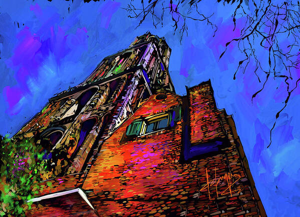 Church Art Print featuring the painting Church, Utrecht, Netherlands by DC Langer