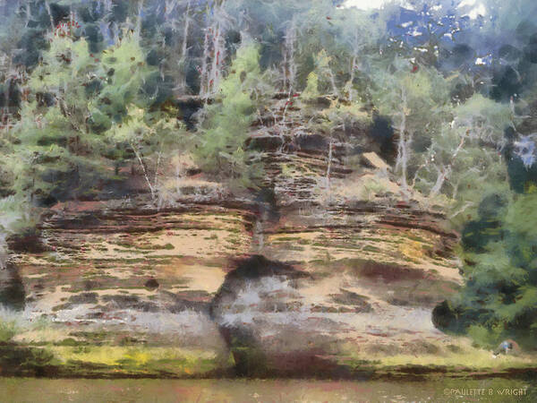 Wright Art Print featuring the photograph Cliffs At The Dells by Paulette B Wright