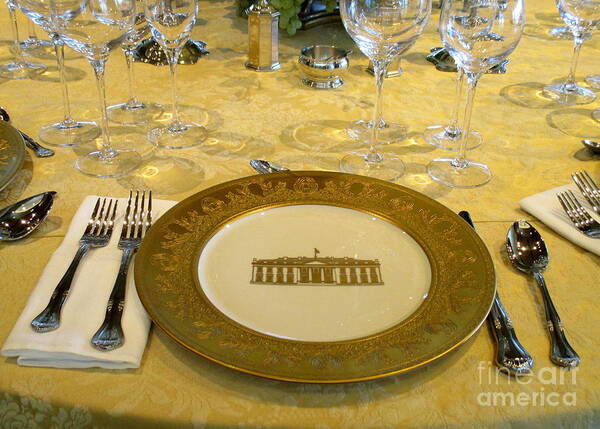 Clinton State Dinner Art Print featuring the photograph Clinton State Dinner 2 by Randall Weidner