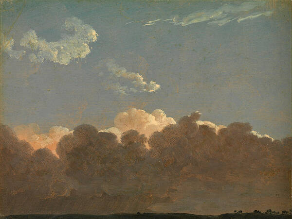 Simon Denis Art Print featuring the painting Cloud Study. Distant Storm by Simon Denis
