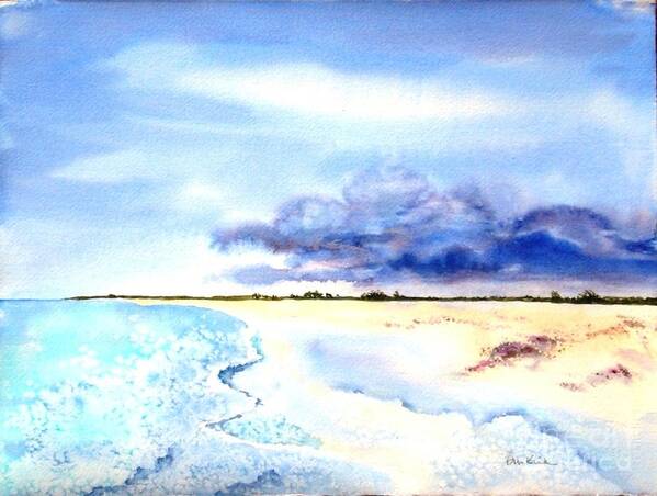 Beach Art Print featuring the painting Clouds Gathering over Anegada by Diane Kirk