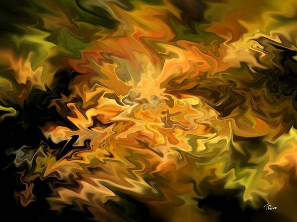 Abstract Art Print featuring the digital art Color Storm by Tom Romeo