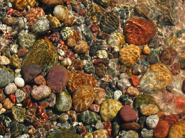Colored Rocks Art Print featuring the photograph Colored Rocks Under Water by David T Wilkinson