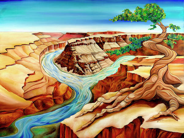 River Art Print featuring the painting Confluence by Sabrina Motta