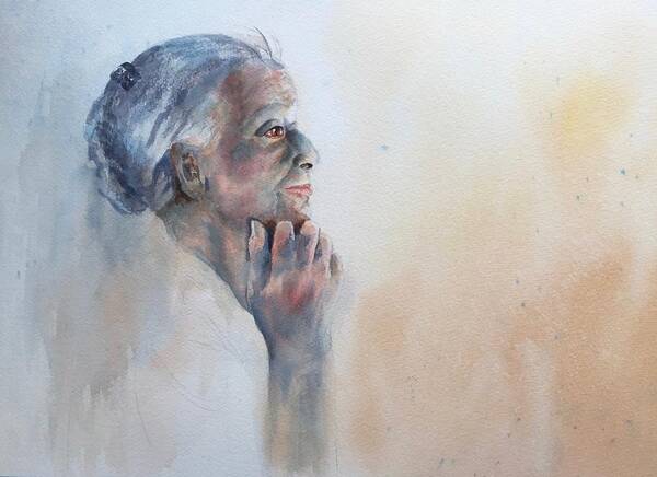 Watercolor Art Print featuring the painting Contemplation by Pat Dolan