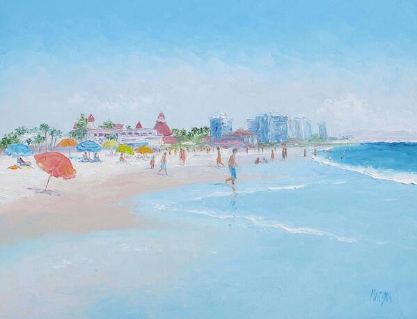 Beach Art Print featuring the painting Coronado Beach San Diego by Jan Matson